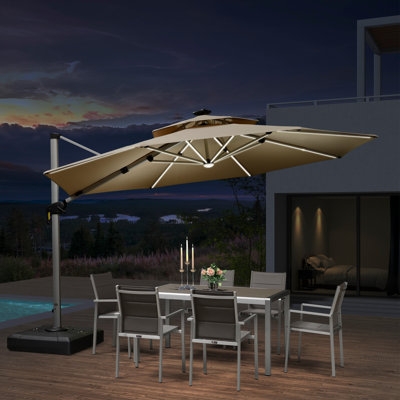 Lillehammer Lighted Cantilever Umbrella - Thumbnail 2