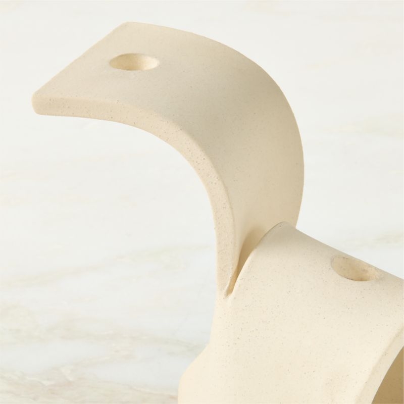 Laze Cream Ceramic Candelabra - Image 1