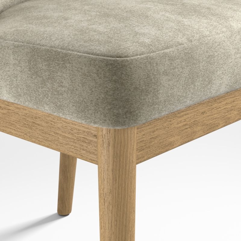 Ana Olive Green Velvet Dining Chair with Natural Wood Legs - Image 5