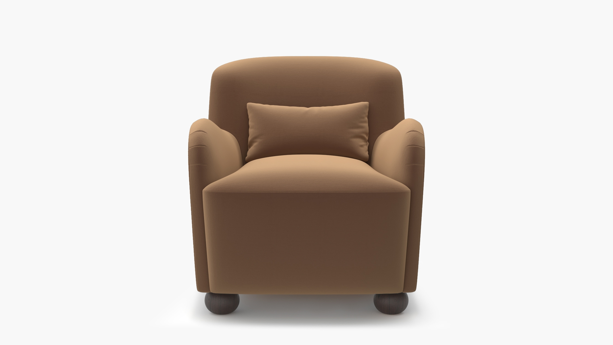 Club Chair, Fawn Performance Velvet, Espresso Bun Foot - Image 0