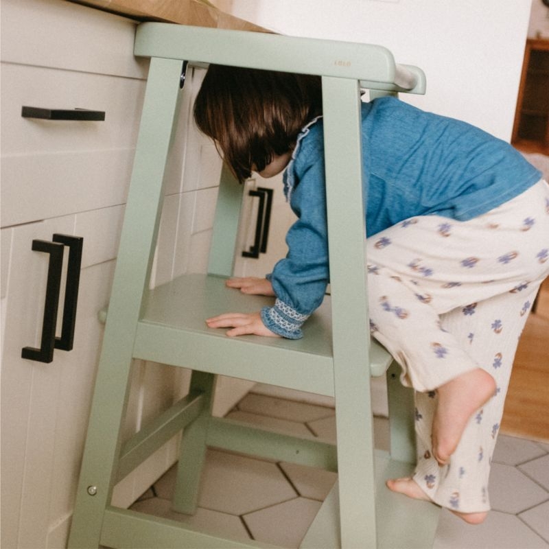 LALO The Tower Sage Green Toddler Step Stool - Image 2