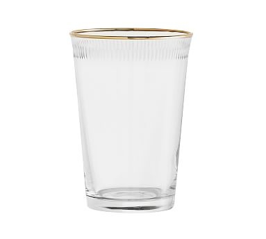Etched Gold Rim Glass Tumblers, Set of 4 - Image 0