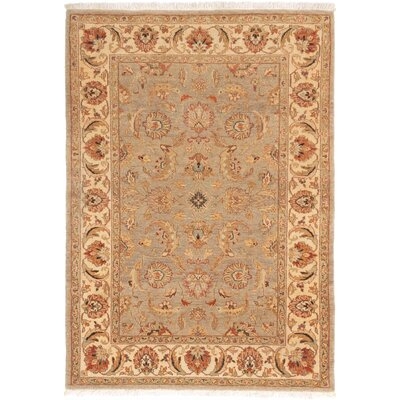 One-of-a-Kind Jorgensen Hand-Knotted 2010s Chobi Beige 5' x 7'3 Wool Area Rug - Image 0