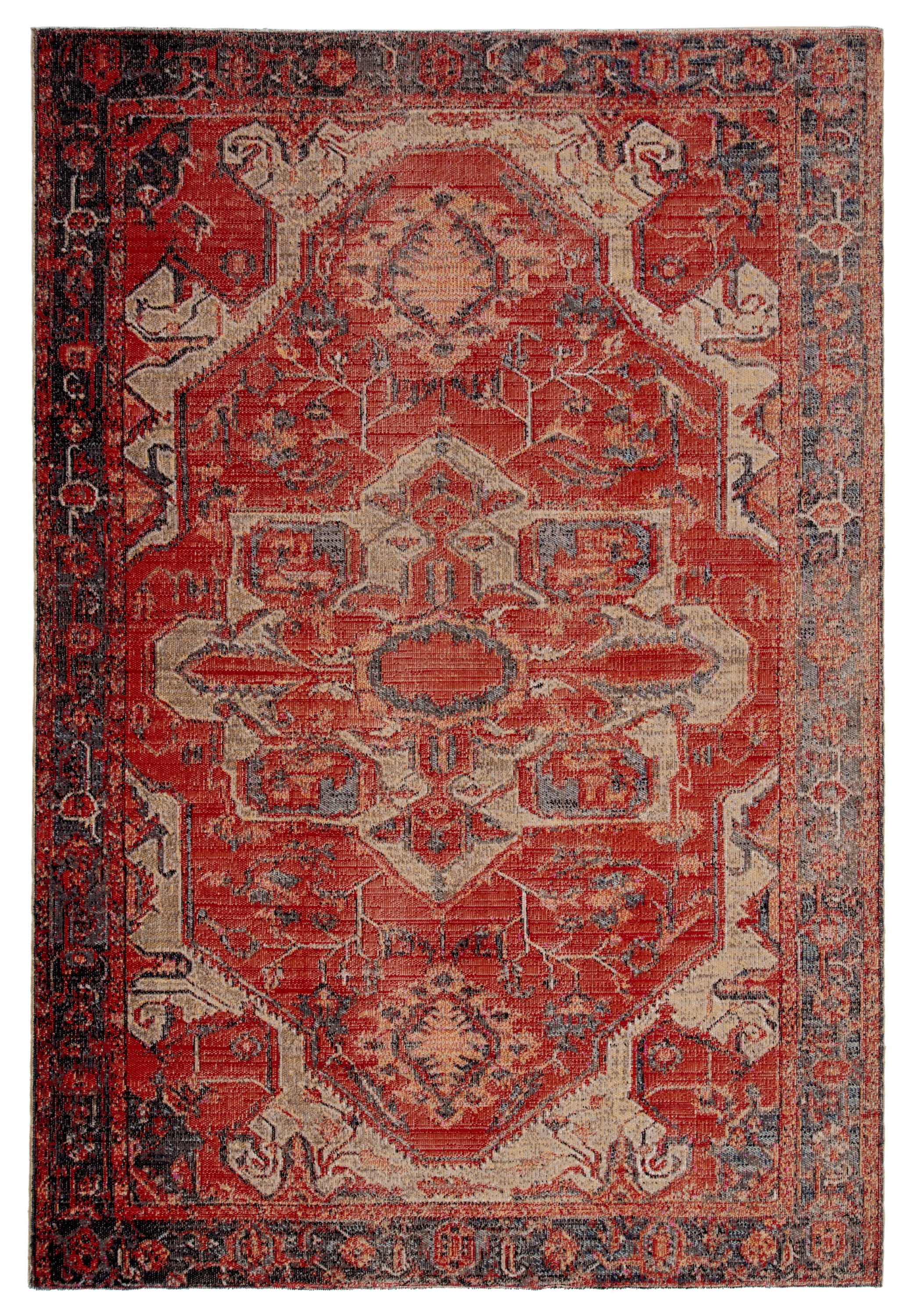 Leighton Indoor/ Outdoor Medallion Red/ Blue Area Rug (5X7'6") - Image 0