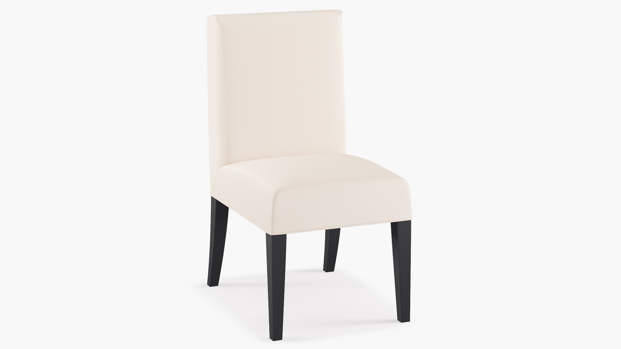 Classic Dining Chair, Natural Twill, Black - Image 1