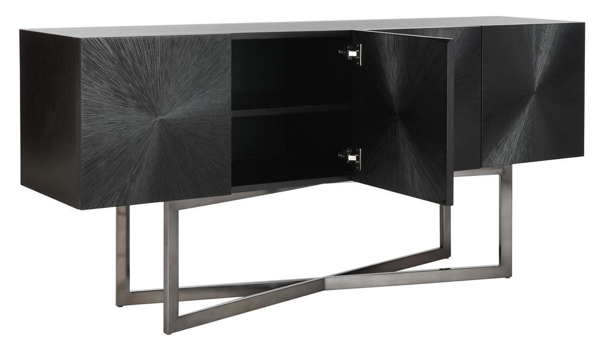 Zena Black Nickel Buffet - Wenge Oak - Safavieh - Image 6