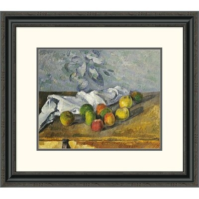 'Apples and a Napkin' by Paul Cezanne Framed Painting Print - Image 0