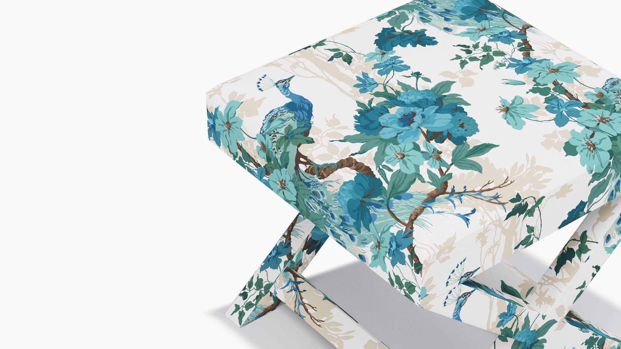 X Bench, Turquoise Peacock Park - Image 3