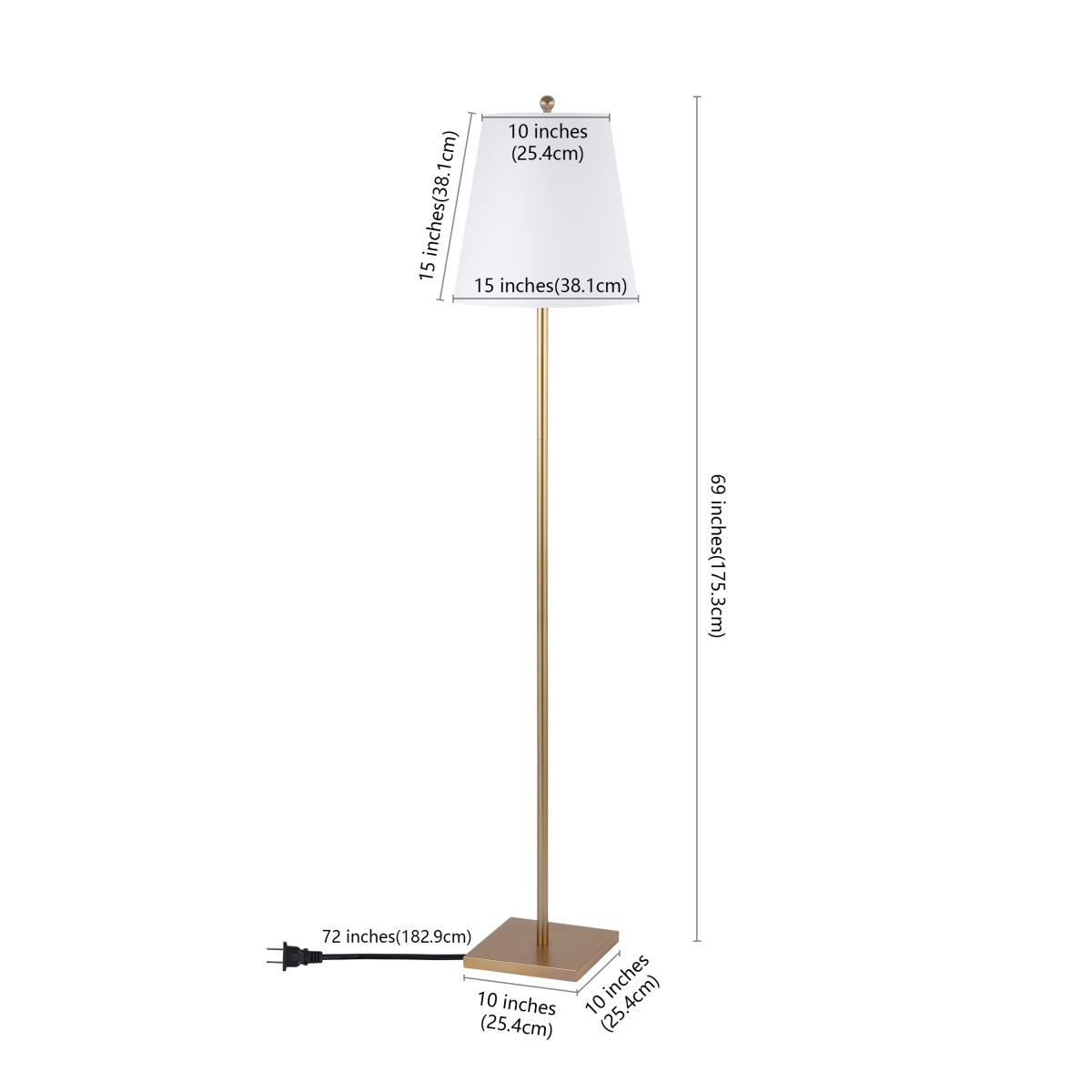 Geralt 69" Floor Lamp - Gold - Image 4