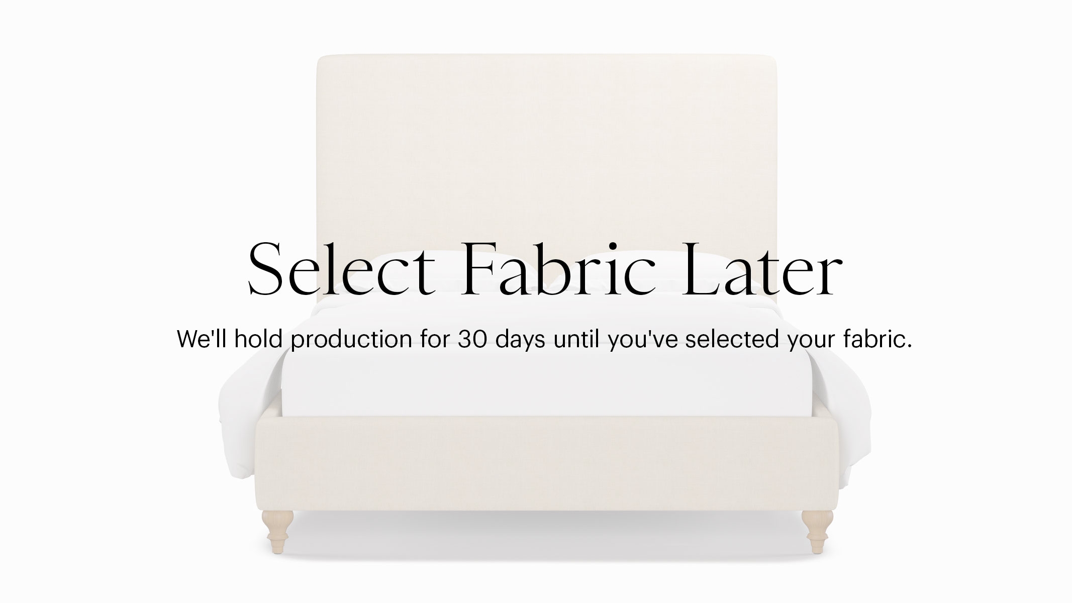 Classic Bed, Buy Now, Decide Later, Natural Traditional Turned Leg, Queen - Image 0