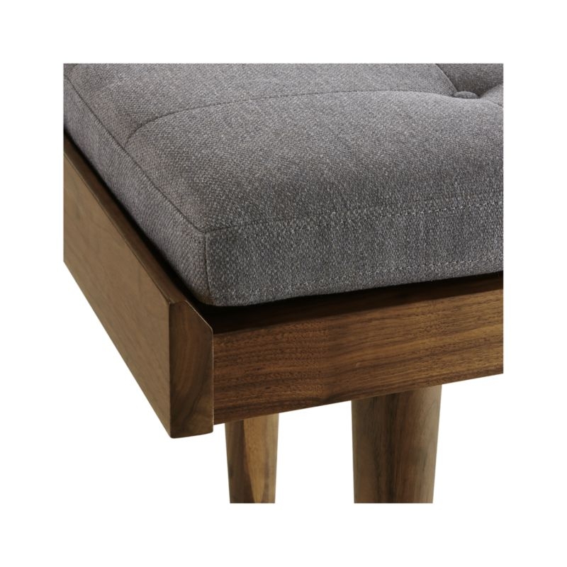 Tate Walnut King Bench with Charcoal Cushion - Image 2