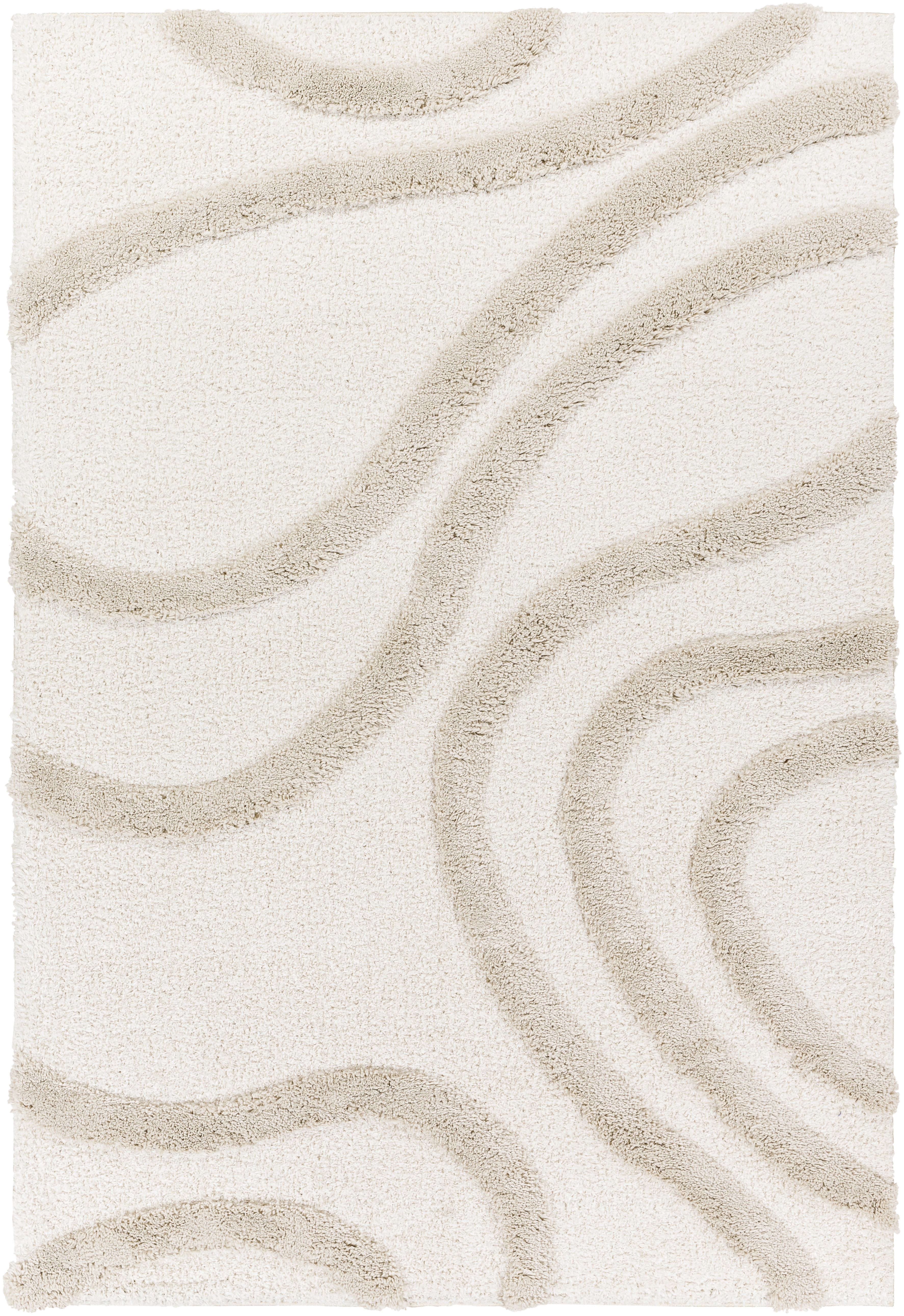Hudson Shag Beige Indoor 9'2" x 12' Machine Woven Rug - Image 0
