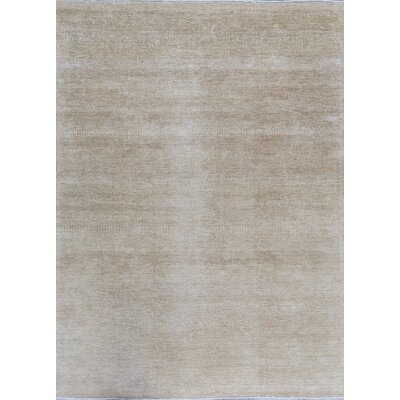 One-of-a-Kind Hand-Knotted Beige 8'11" x 11'10" Area Rug - Image 0