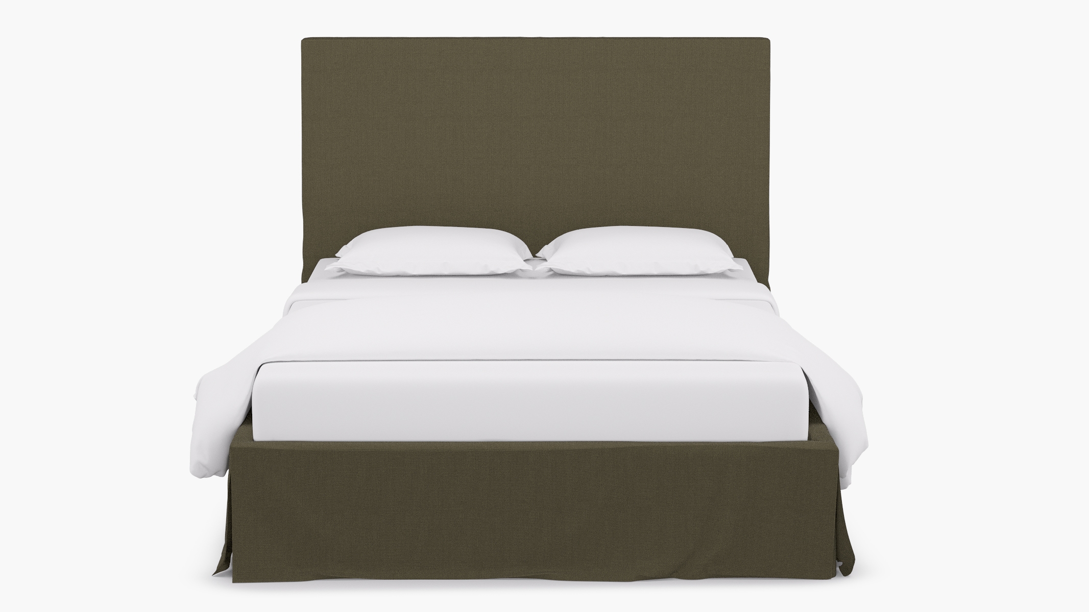 Slipcovered Bed, Olive Everyday Linen, Queen - Image 1