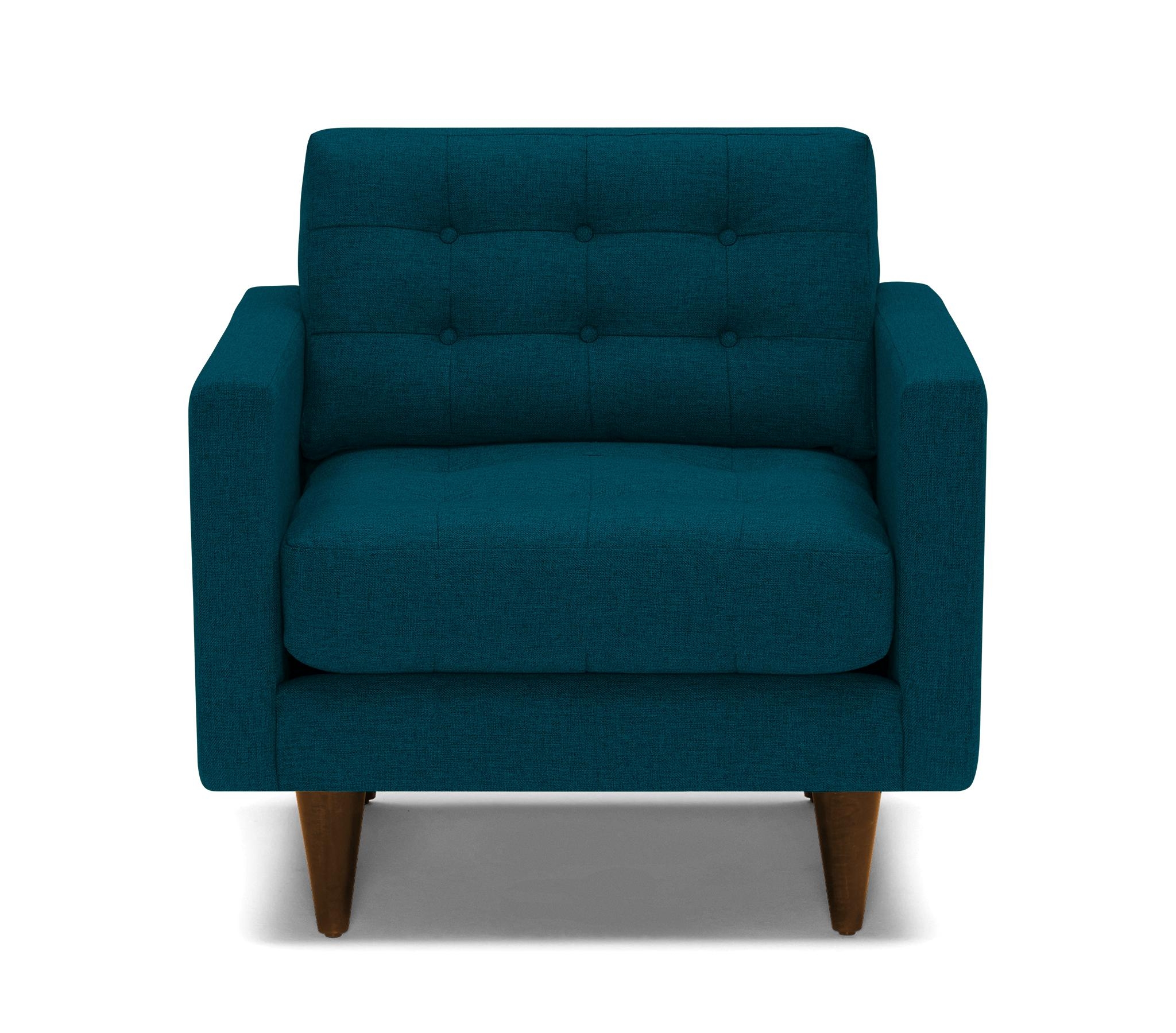 Blue Eliot Mid Century Modern Apartment Chair - Key Largo Zenith Teal - Mocha - Image 0