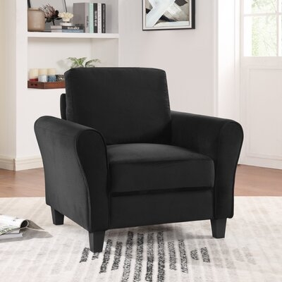 36" Classic Micro-Fleece Fabric Flared Arm Accent Chair - Image 0