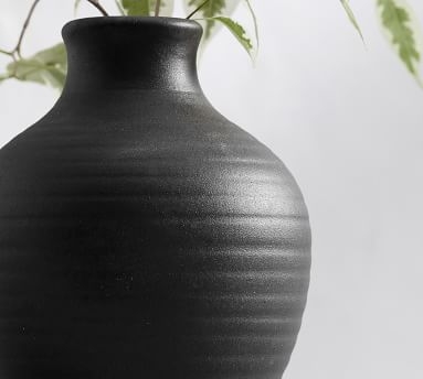 Urbana Ceramic Bud Vase, Black, Small - Image 1