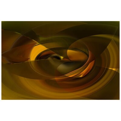 Modern Gold & Green Abstract - Unframed Graphic Art Print on Metal - Image 0