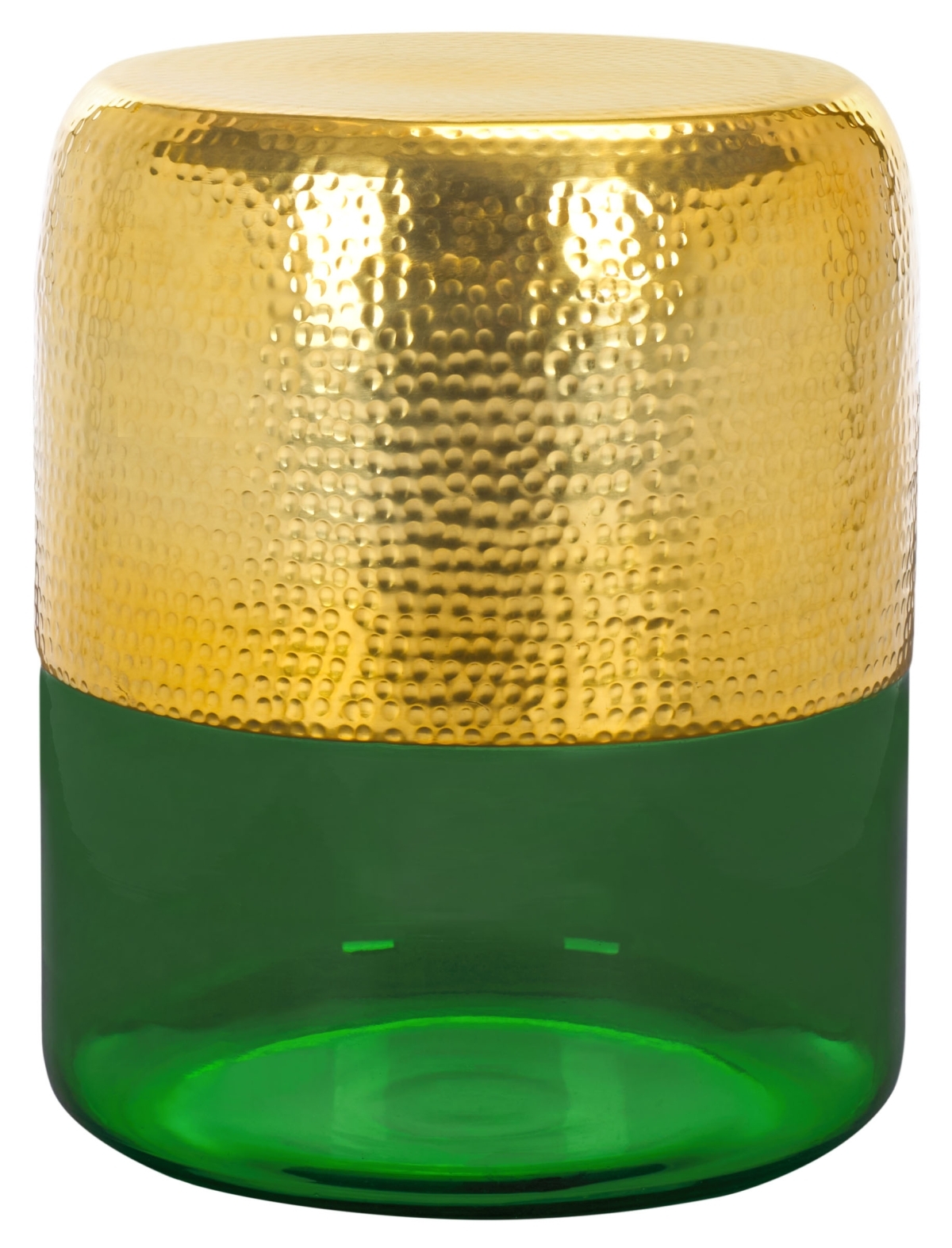 Saanvi Round Accent Table - Champagne Gold / Green - Image 0