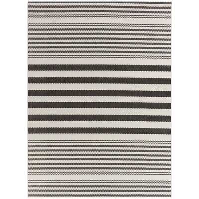 Livy Charcoal Striped Patio Indoor/Outdoor Area Rug - Image 0