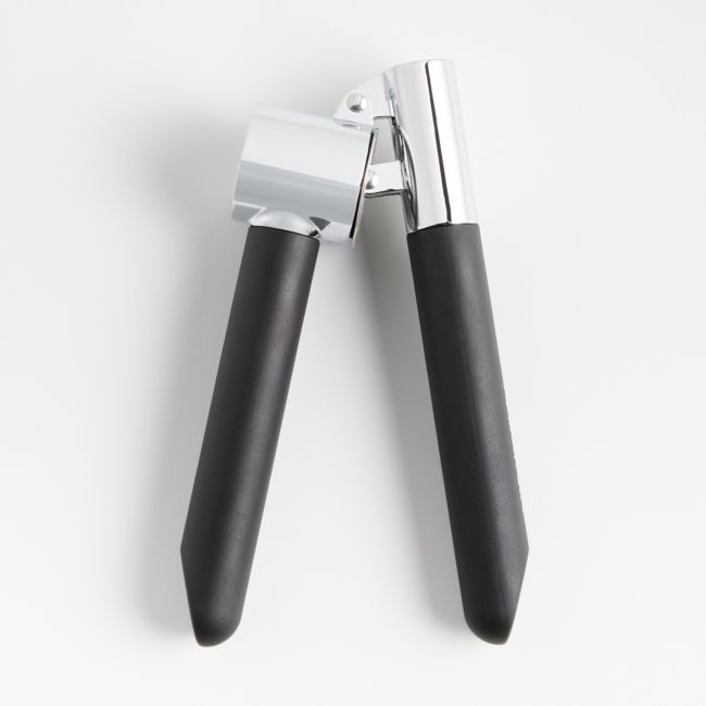 Crate & Barrel Black Soft-Touch Garlic Press - Image 0