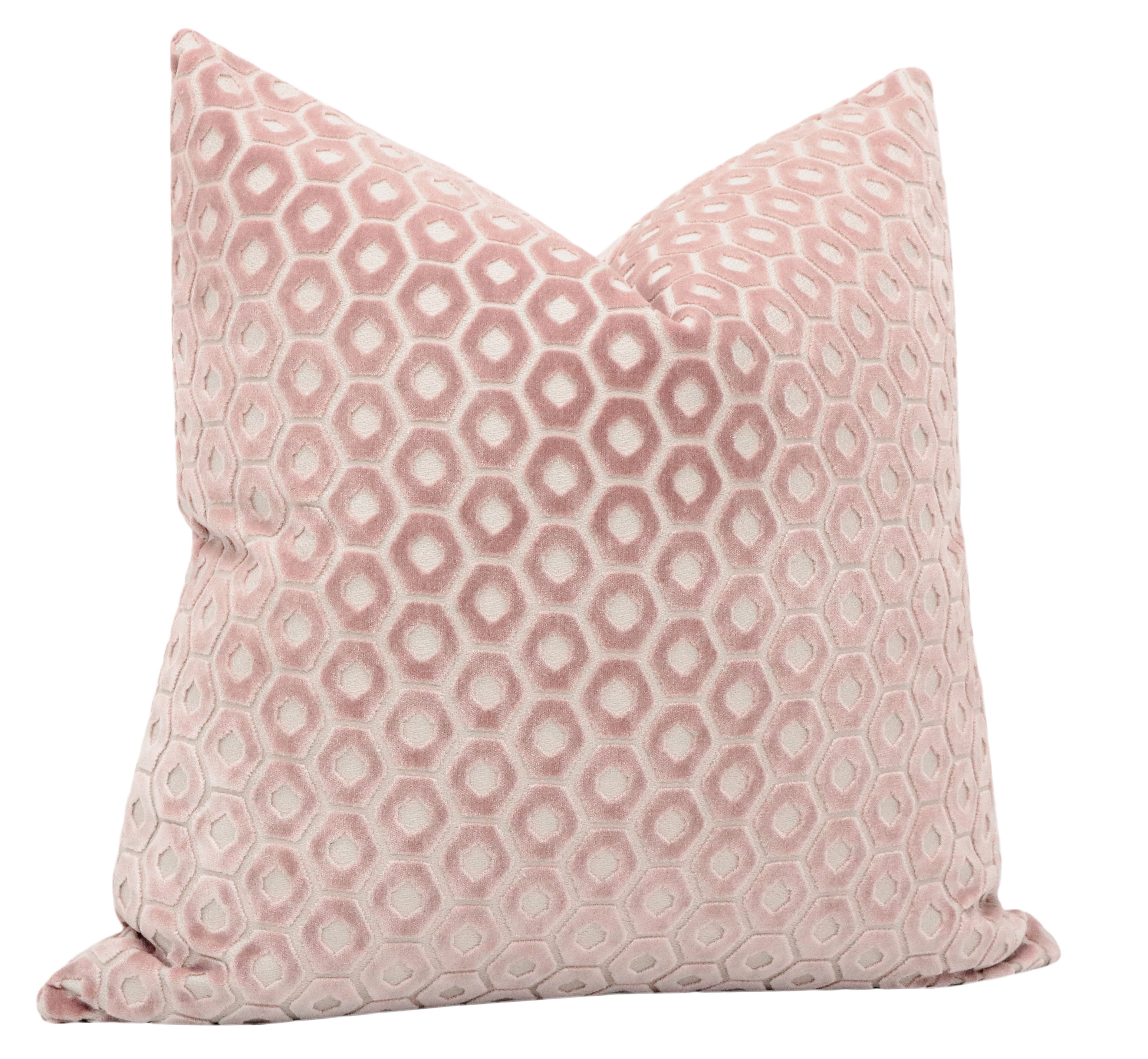 Paloma Cut Velvet Pillow Cover, Blush, 18" x 18" - Image 2