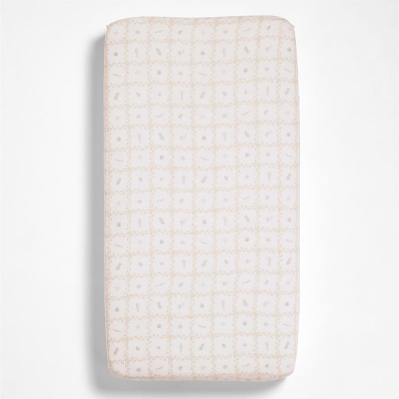 Lulot Green Seasape Supersoft 100% Organic Cotton Baby Crib Fitted Sheet by Jake Arnold - Image 2