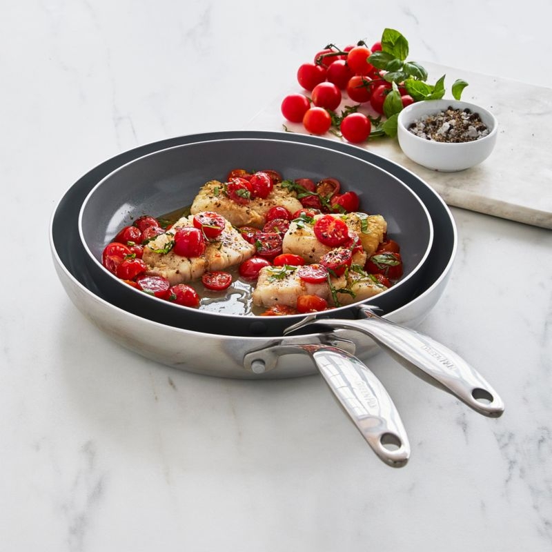 GreenPan ™ Valencia Pro Stainless Steel  8" and 10" Fry Pan Set - Image 1