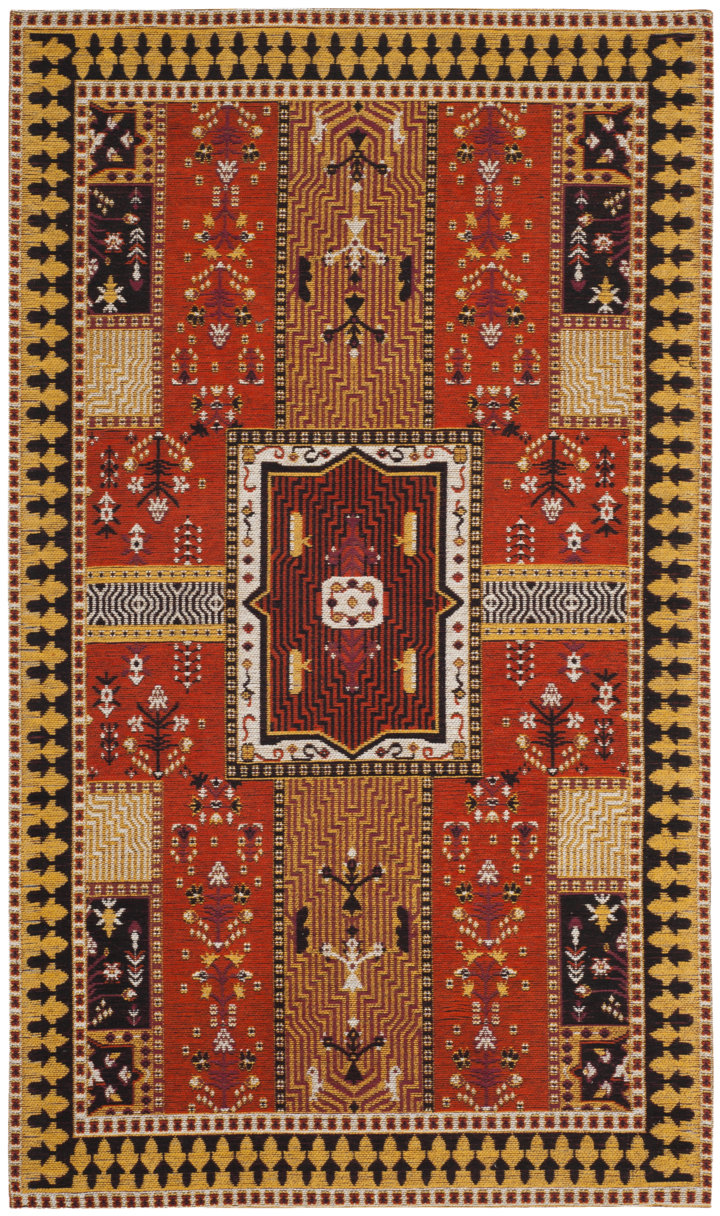 Arlo Home Woven Area Rug, CLV512D, Orange/Gold,  3' X 5' - Image 0