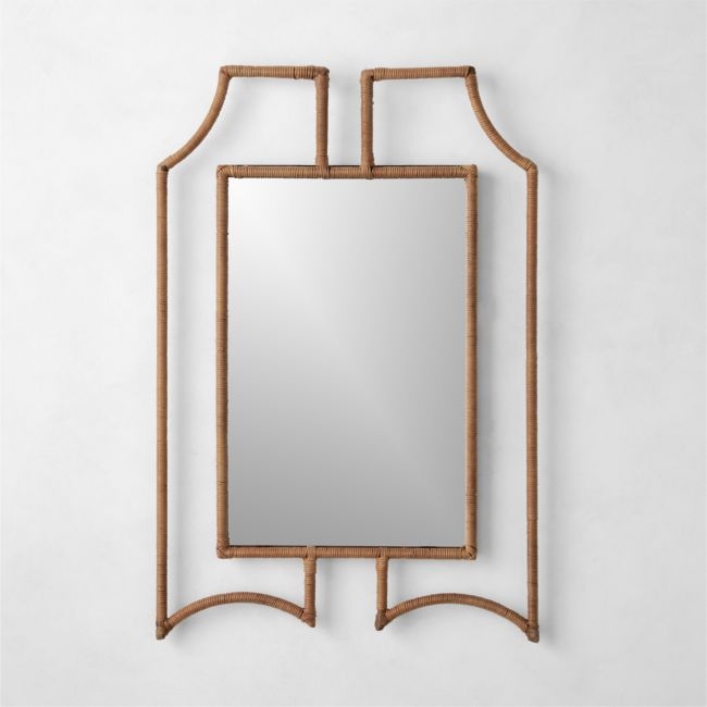 Delacour Rattan Wrapped Wall Mirror 24"x36" - Image 0