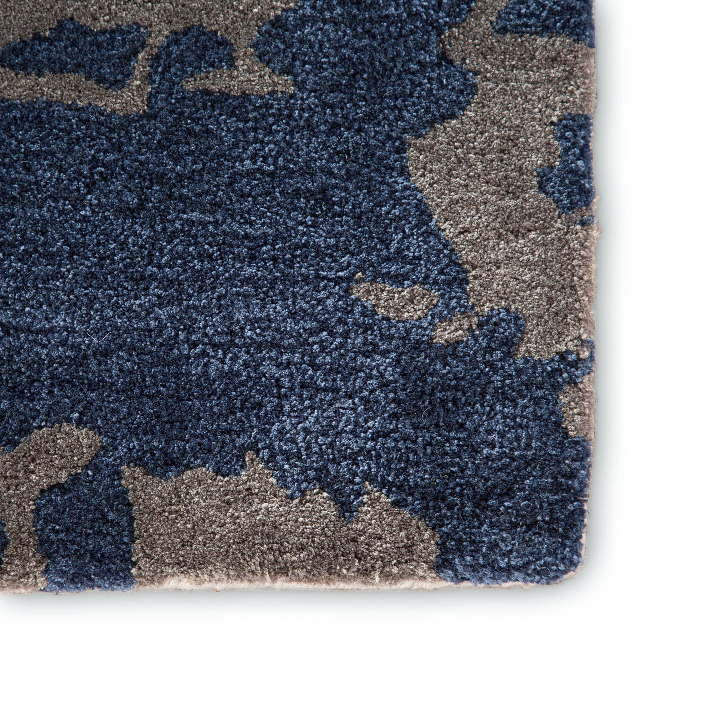 Benna Handmade Abstract Blue/ Gray Area Rug (2'X3') - Image 3