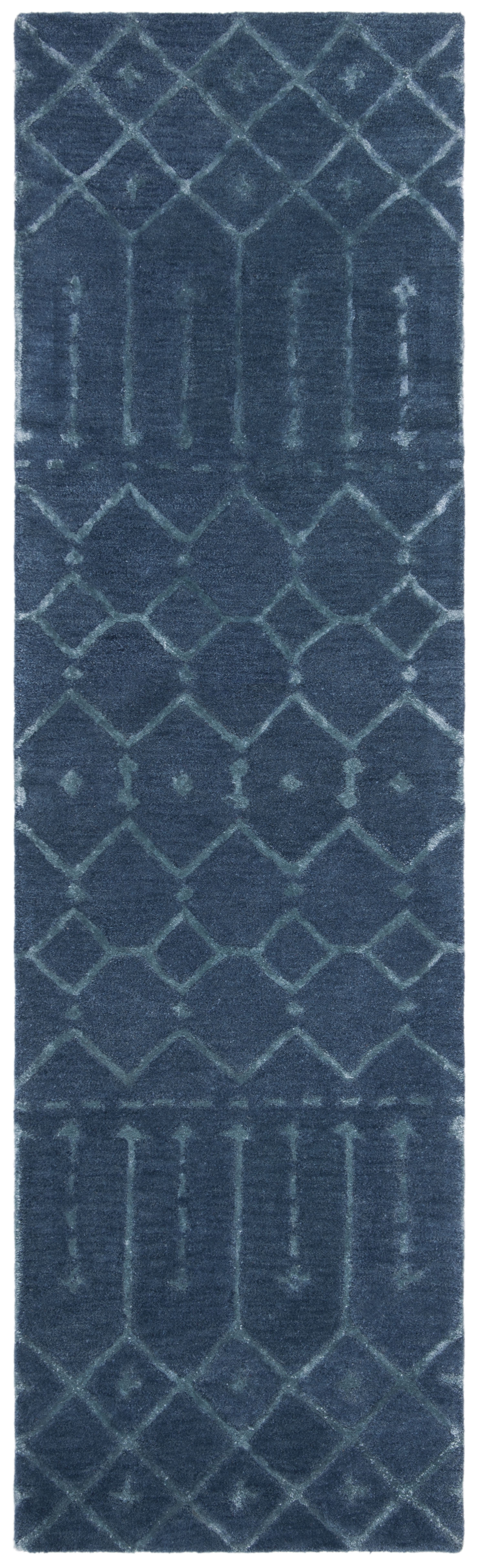Arlo Home Hand Tufted Area Rug, HIM903N, Navy/Silver,  2' 3" X 8' - Image 0