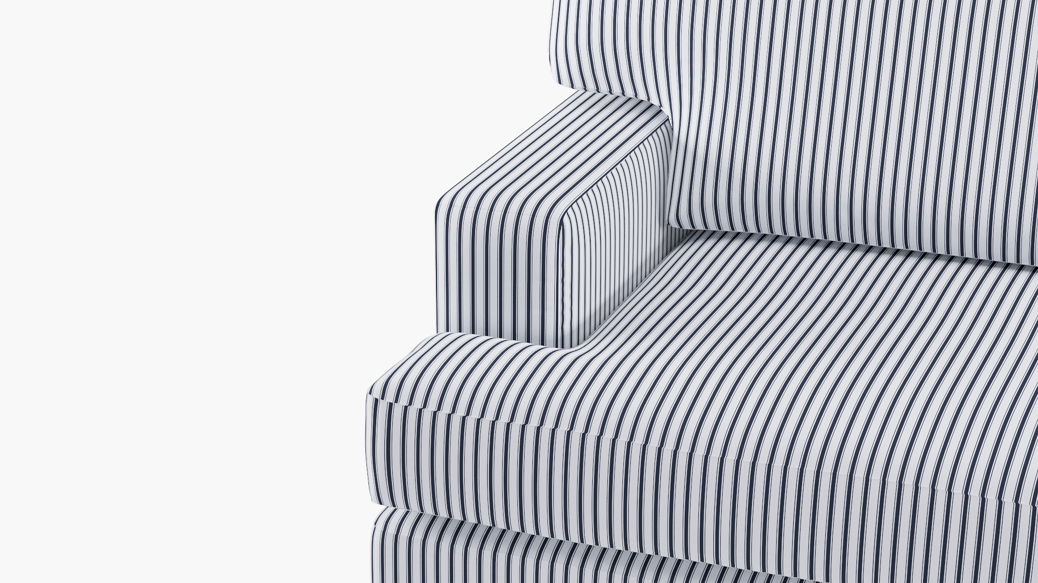 Classic Sofa, Navy Classic Ticking Stripe, Oak - Image 5