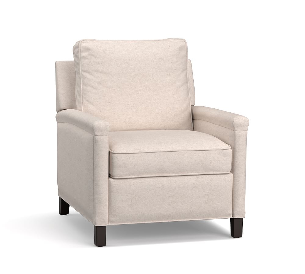 Tyler Square Arm Upholstered Recliner without Nailheads, Polyester Wrapped Cushions, Performance Heathered Basketweave Dove - Image 0