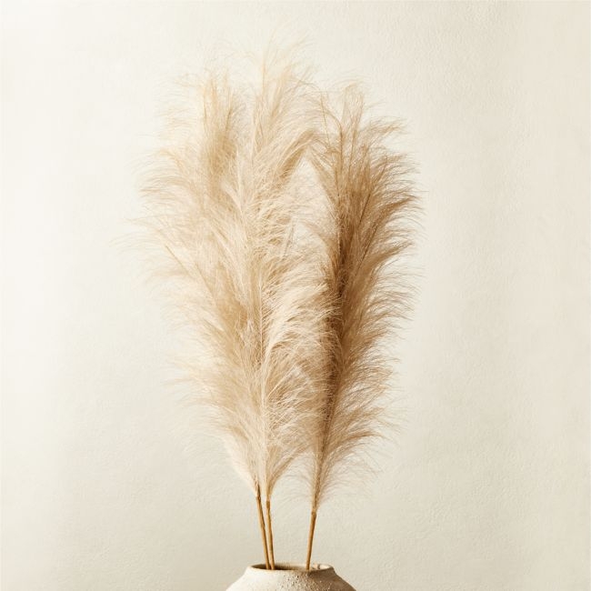 Faux Pampas Grass Taupe Stem, Set of 3 - Image 0