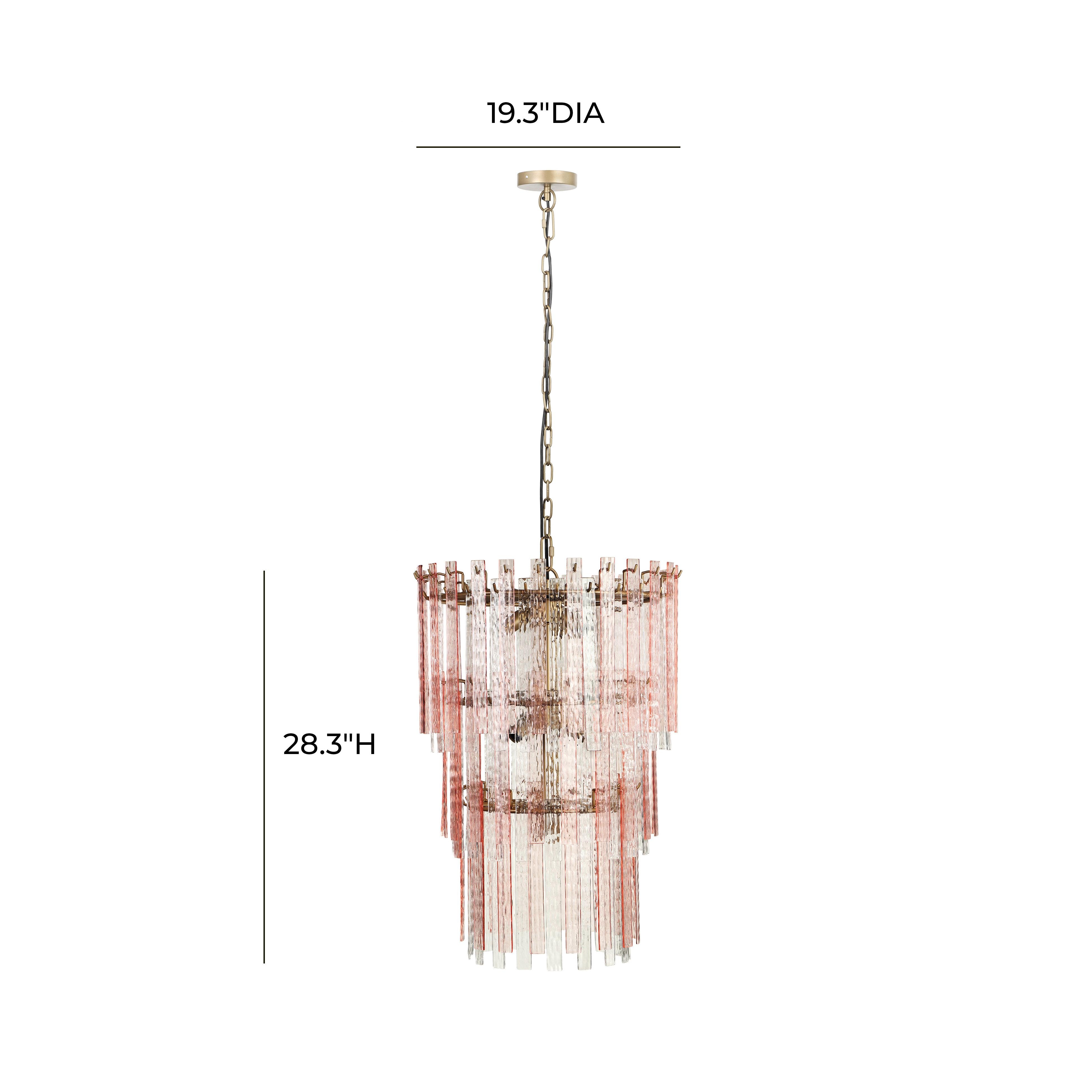 Hampshire Pink Acrylic 3-Tier Chandelier - Image 4
