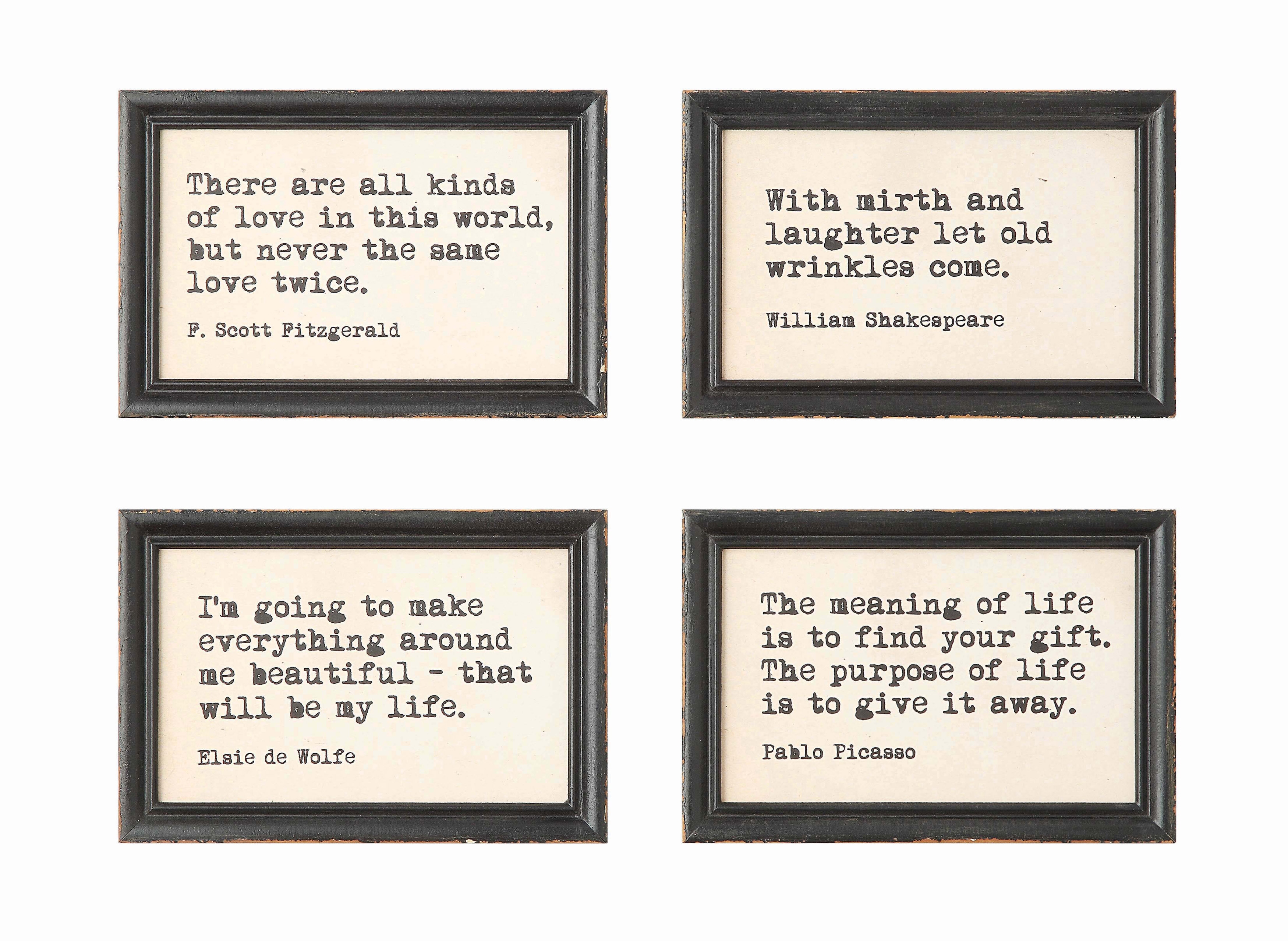 Wood Framed Wall Décor with Quotes (Set of 4 Quotes) - Image 0