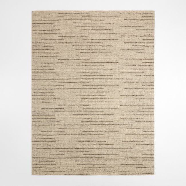 Udaipur Textured Wool Handwoven Stone Grey Area Rug 10'x14' - Image 0