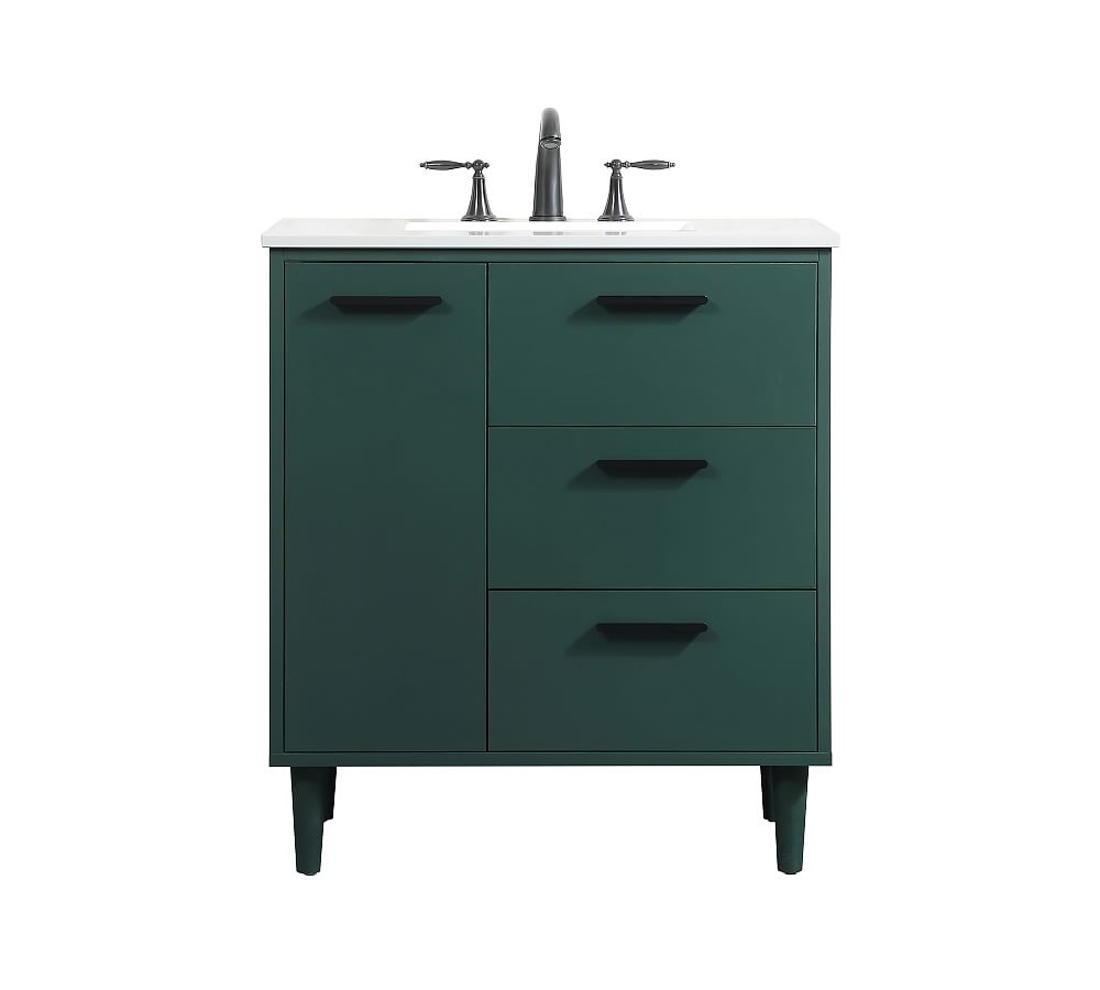 Green Kuno Single Sink Vanity, 30" - Image 0