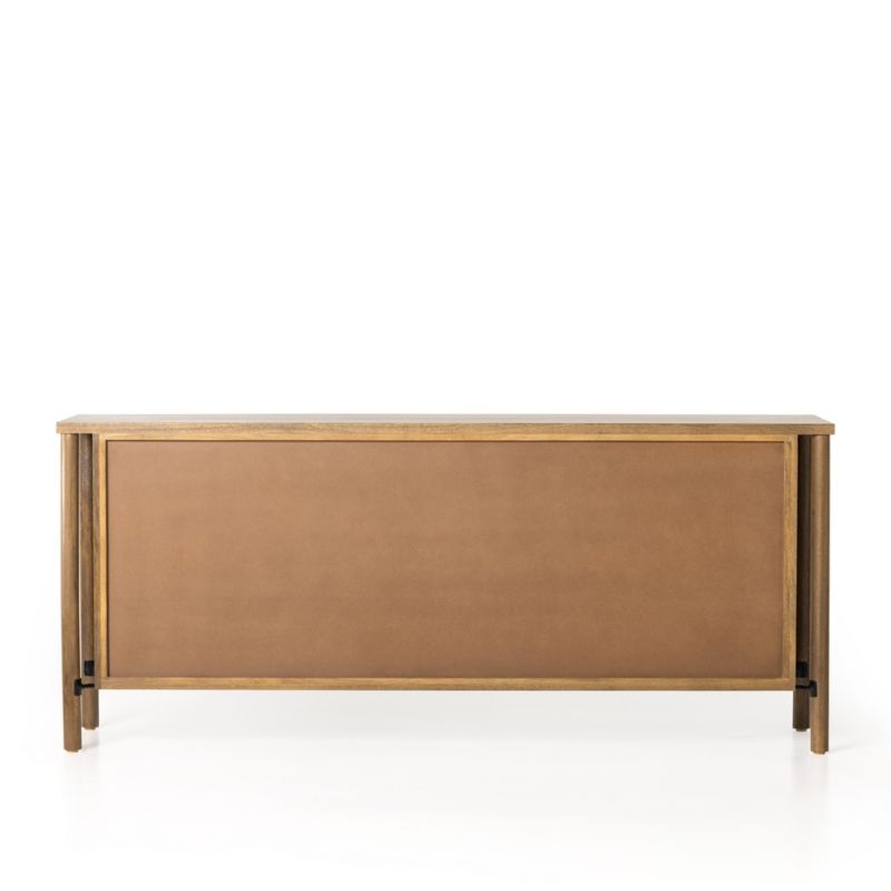 Veta 74" Taupe Cane and Wood Credenza - Image 5