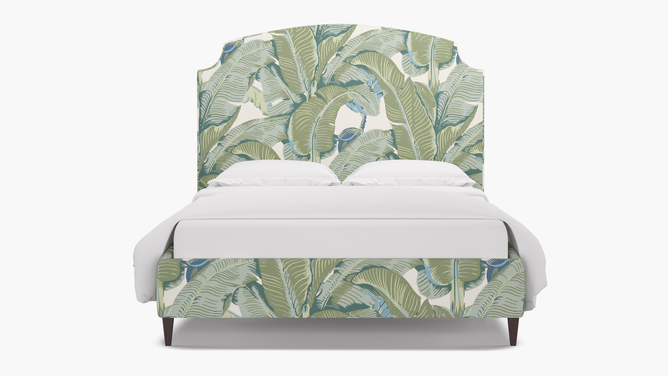 Cove Bed, Pistachio Martinique®, Espresso Square Tapered Leg, Twin - Image 0