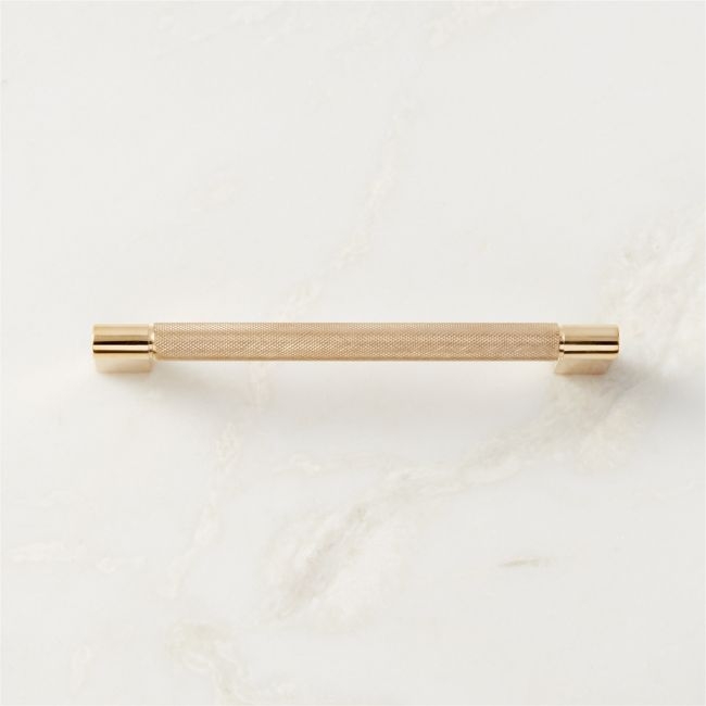 6" Nicolo Knurled Unlacquered Brass Handle - Image 0