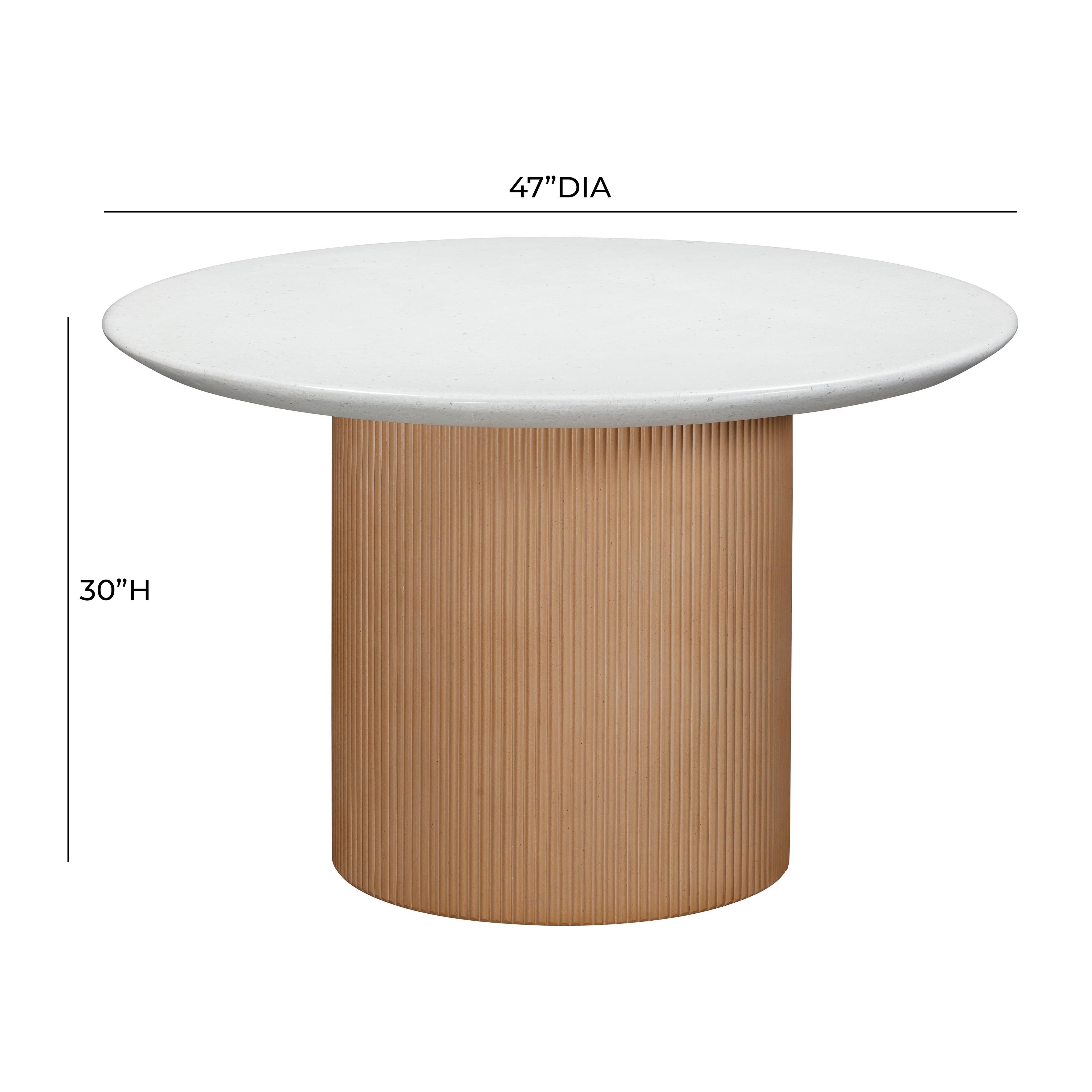 Rose Faux Maci and Terracotta Concrete Indoor / Outdoor 47" Round Dining Table - Image 4