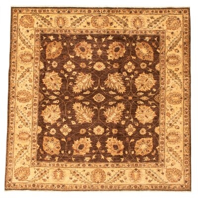One-of-a-Kind Gyna Hand-Knotted New Age 5'11" x 6'1" Square Wool Area Rug in Dark Brown - Image 0