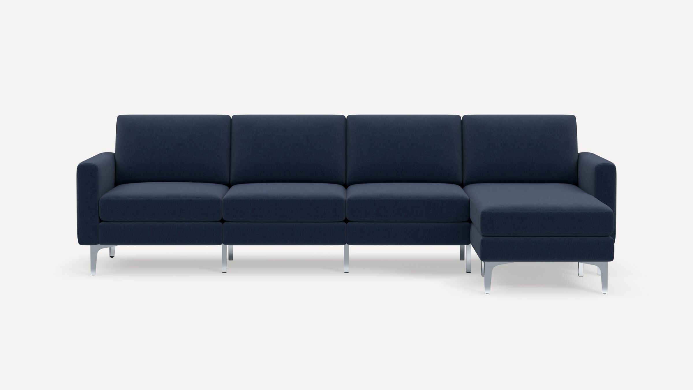 Nomad King Sectional - Navy Blue - Performance Flatweave / Chrome - Metal / Block - Image 0