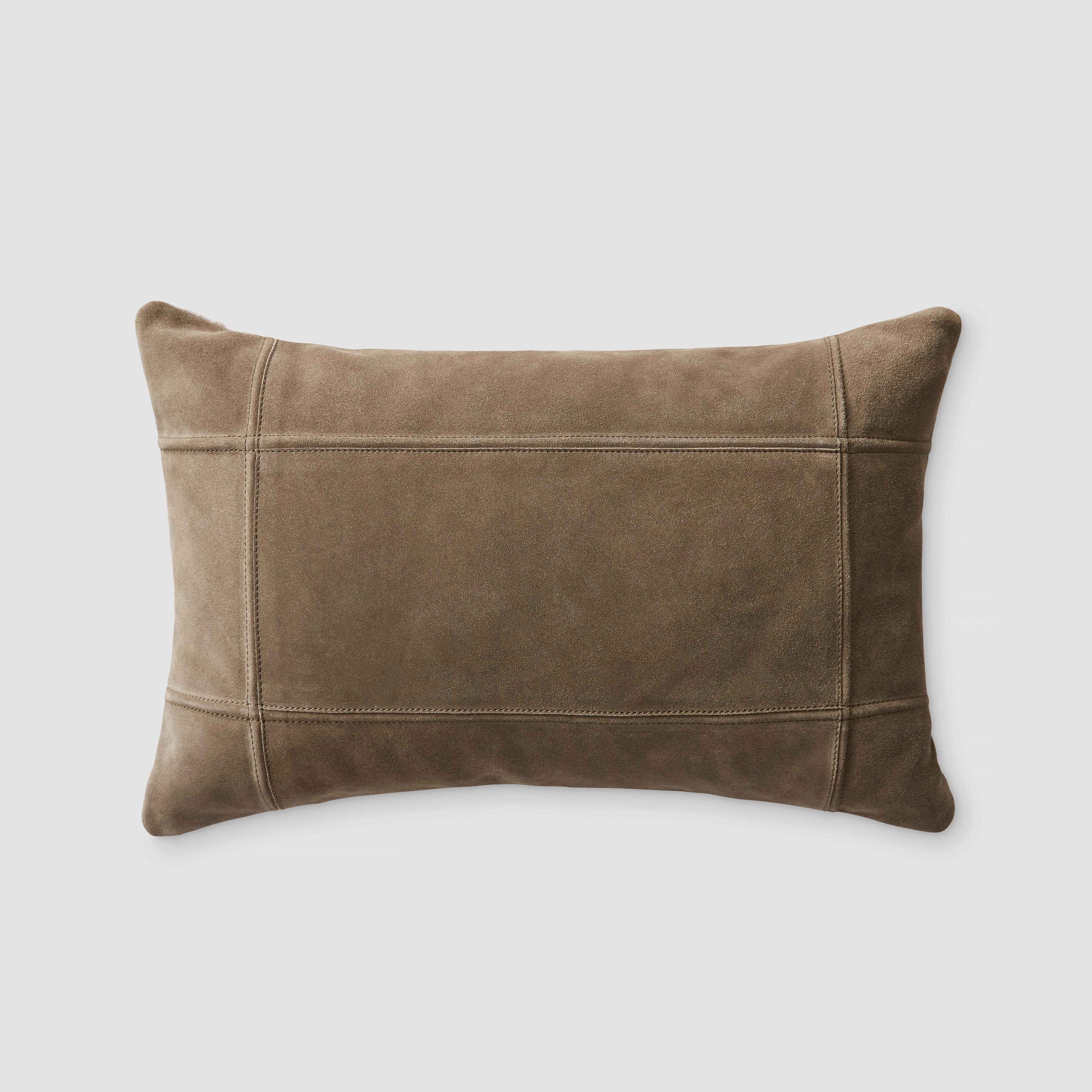 The Citizenry Ghama Suede Lumbar Pillow | 12" x 20" | Caramel - Image 3