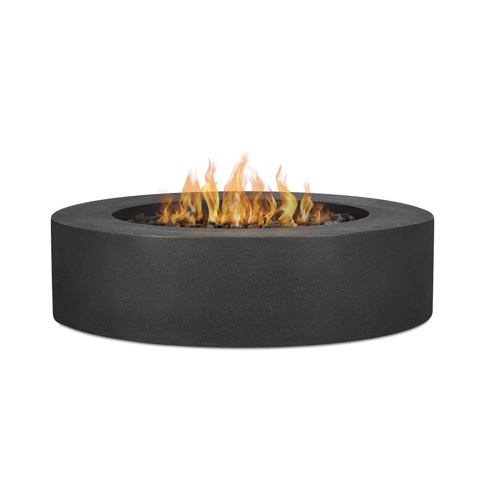 Concrete Low Round Fire Table, 43", Carbon - Image 0