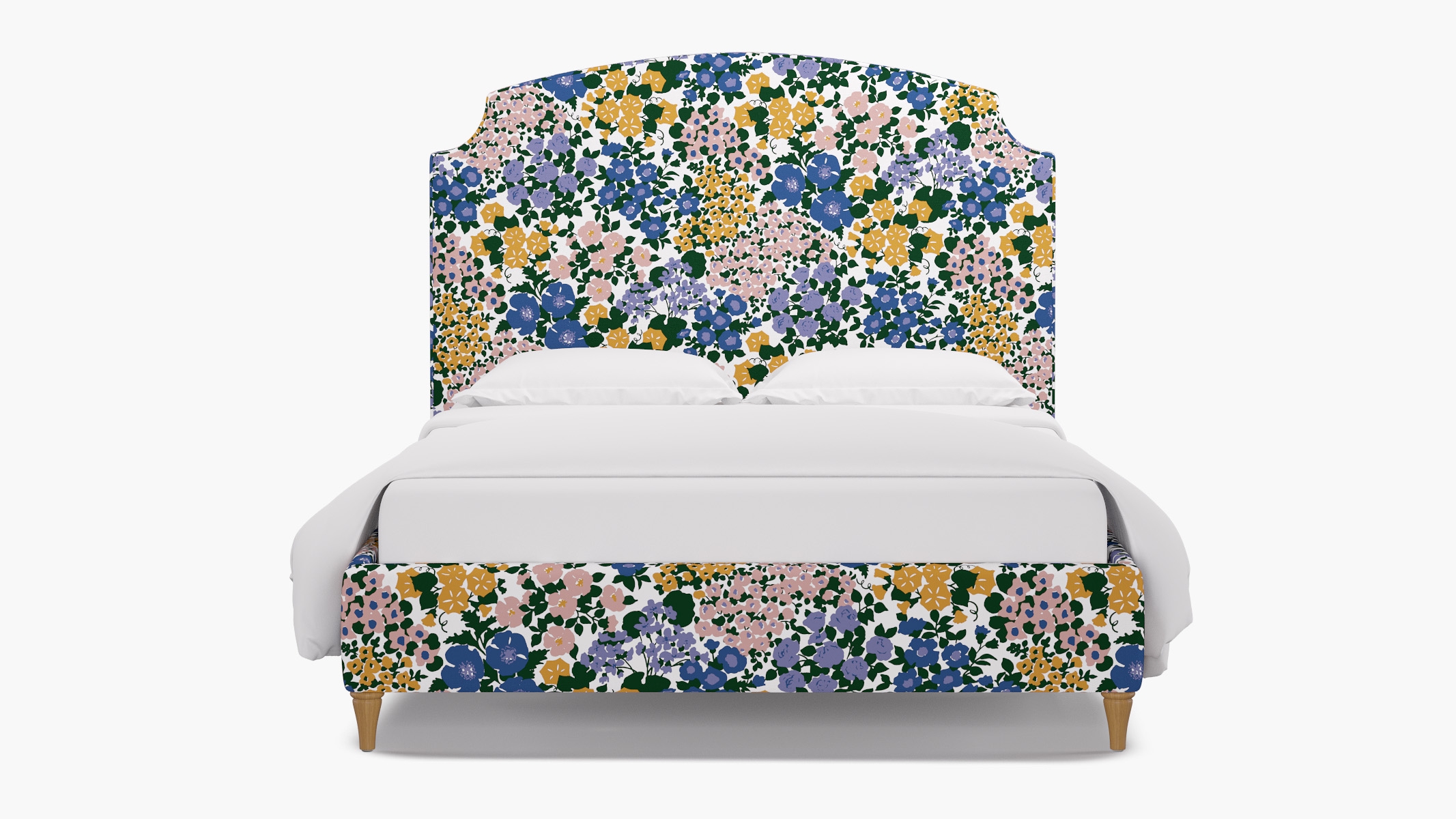 Cove Bed, Lavender Million Flowers, Natural Decorative Tapered Leg, Twin - Image 0