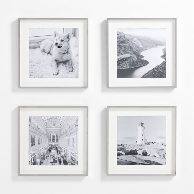 4-Piece Brushed Silver 11x11 Gallery Wall Frame Set - Image 0