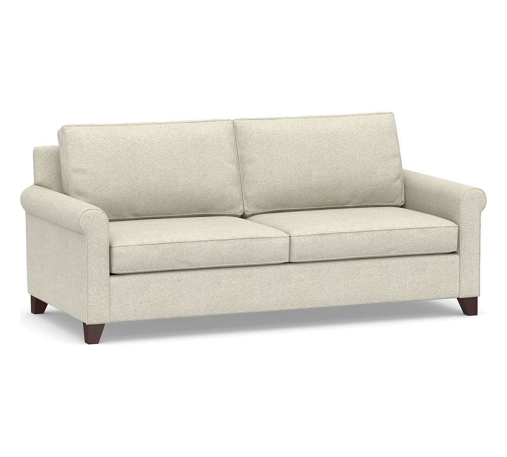Cameron Roll Arm Upholstered Deep Seat Sofa 2-Seater 88", Polyester Wrapped Cushions, Performance Heathered Basketweave Alabaster White - Image 0